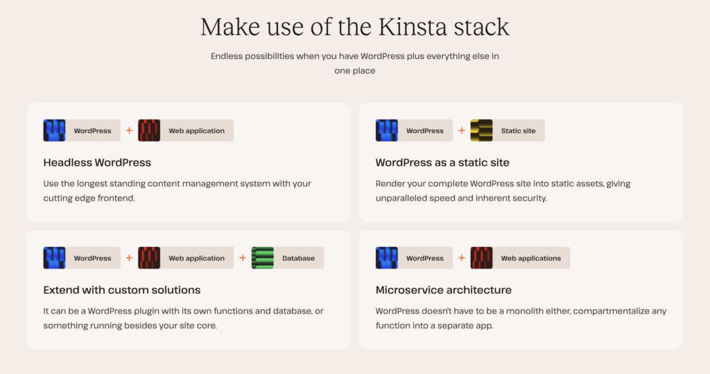 Kinsta's stack options