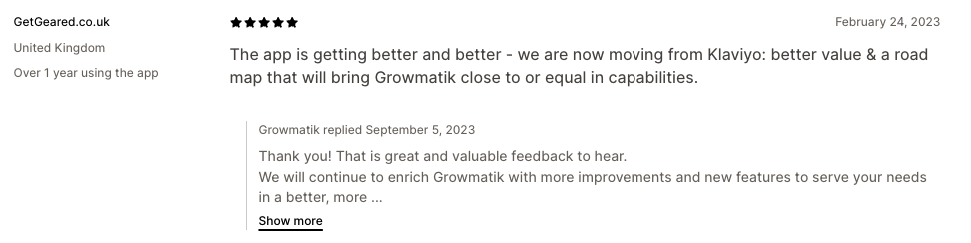 Get Gear review of Growmatik
