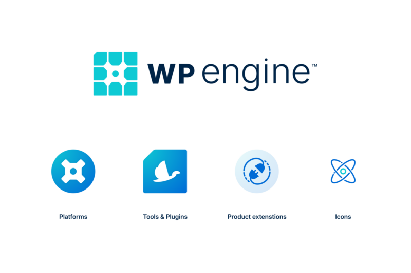 WP Engine's product categories: platforms, tools and plugins, product extensions and icons